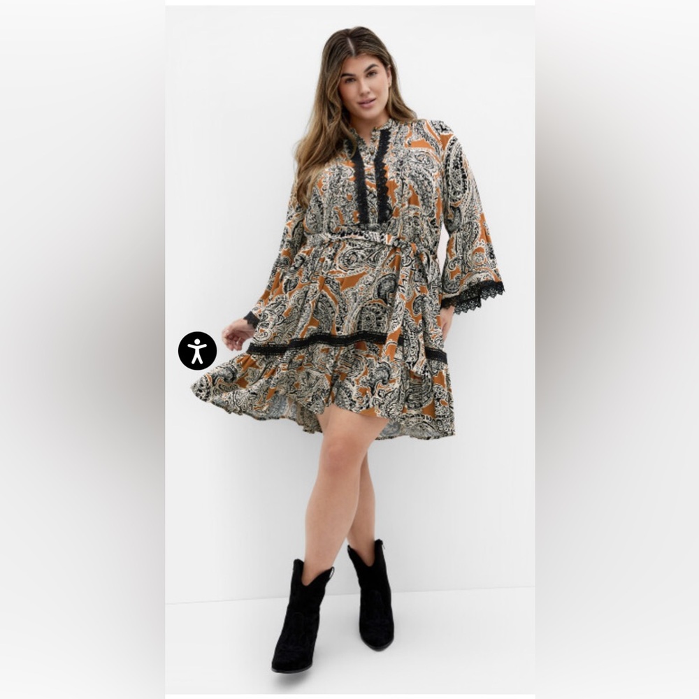 Camille Print Dress - caramel